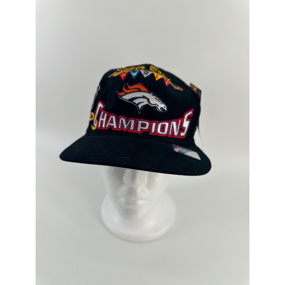 Vintage Denver Broncos Super Bowl XXXII Champions Logo Athletic Snapback Hat NWT
